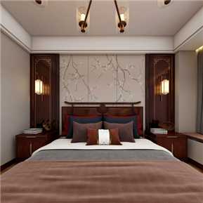 新中式 卧室 全景主卧室