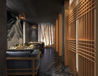 新中式木质背景墙
