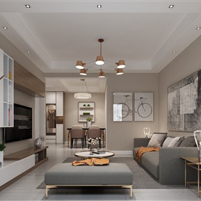 现代 客厅 客餐厅