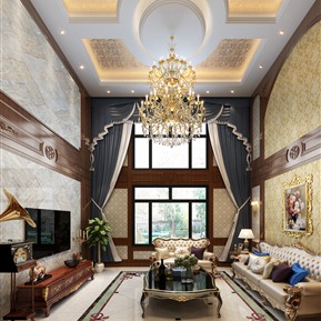 欧式 复式客厅 客厅挑空 会客厅