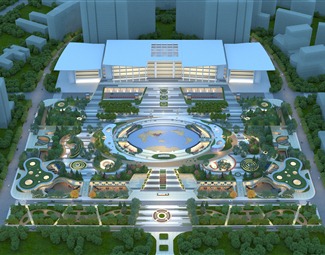 现代 鸟瞰图 会展中心