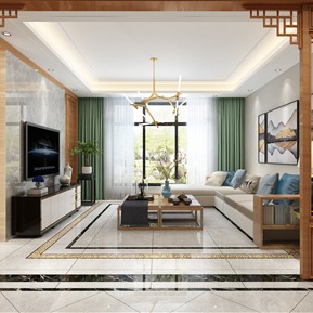 新中式 客厅 客餐厅