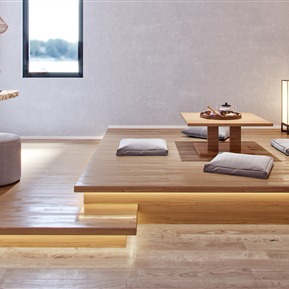 日式 茶室 茶室榻榻米休息区