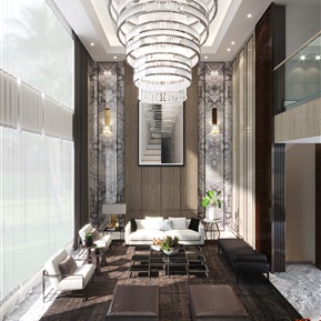 现代 复式客厅 别墅