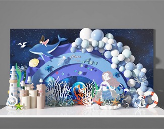 现代海洋系列文化墙
