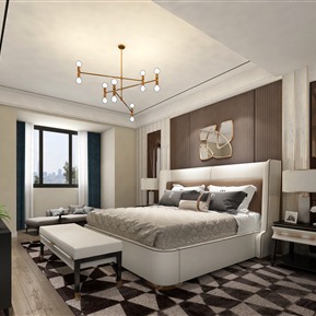 现代 卧室 客餐厅