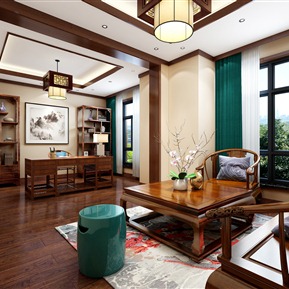 中式 办公室 书房茶室