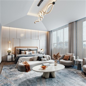 轻奢 卧室 主卧室