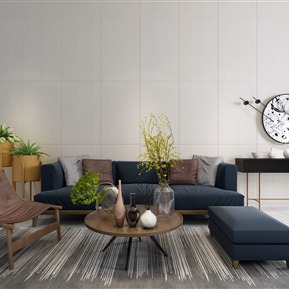 现代 沙发茶几组合  沙发 茶几 盆栽 端景 休闲椅