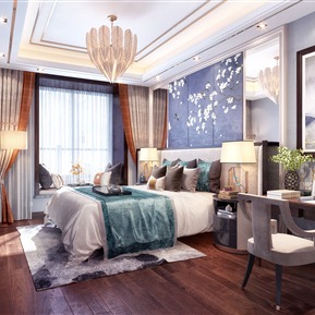 新中式 卧室 主卧室