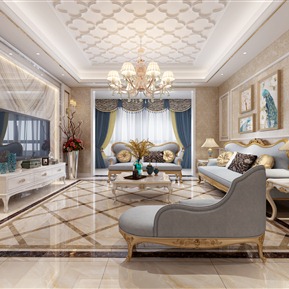 欧式 客厅 客餐厅