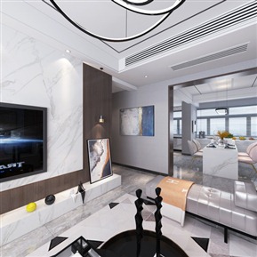 现代 客餐厅 客餐厅厨房