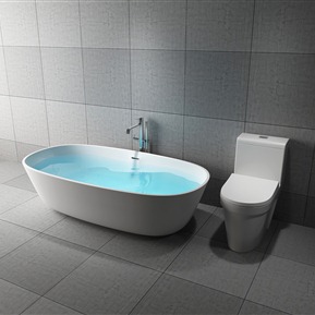 现代 浴缸  浴缸马桶组合