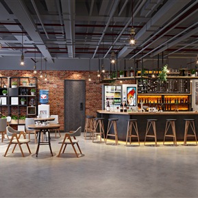 工业LOFT 咖啡厅 咖啡水吧区