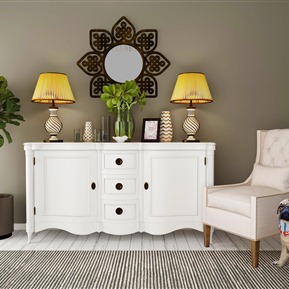 简欧 边柜 装饰柜休闲椅组合