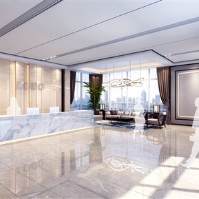 新中式 大厅 酒店前台接待区