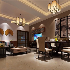 新中式 客餐厅 客餐厅玄关