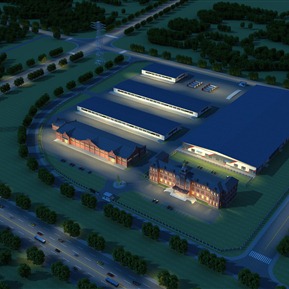 欧式 鸟瞰图 办公厂区鸟瞰电压铁艺