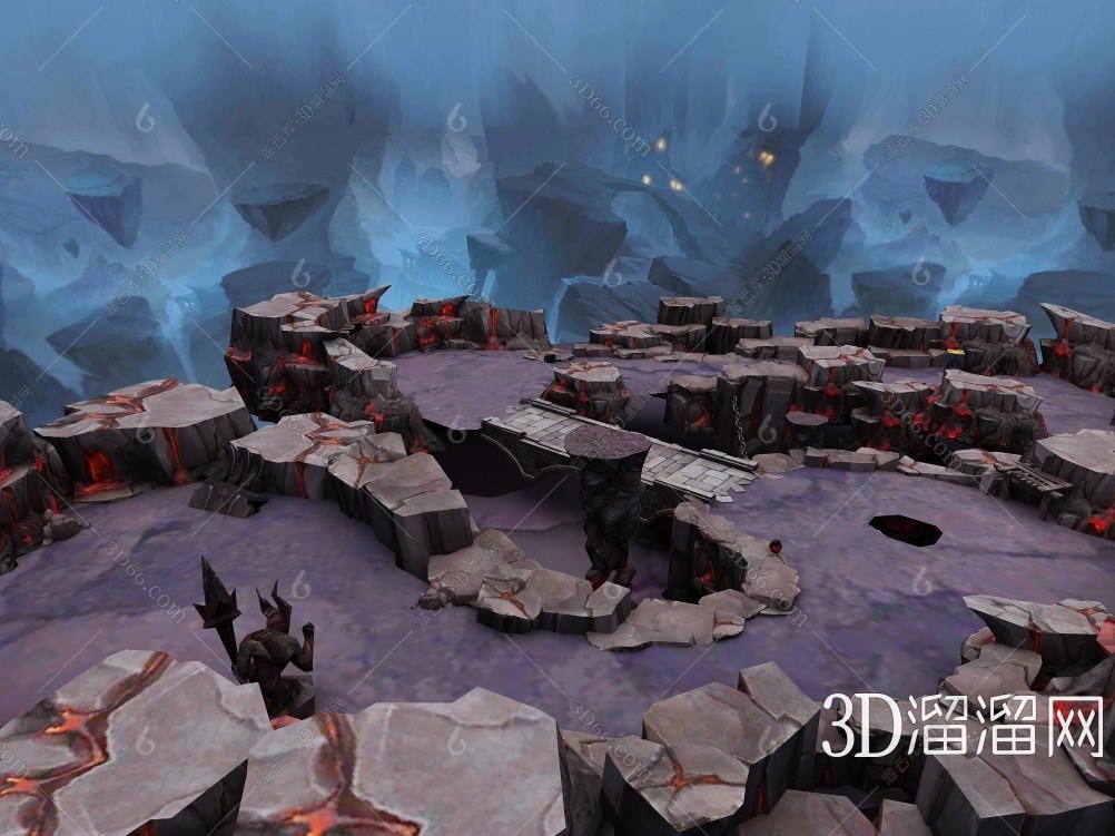 现代王者荣耀峡谷地图3d模型下载