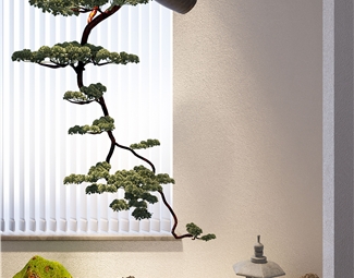 新中式 景观小品 植物景观