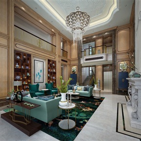 美式 复式客厅 别墅客厅