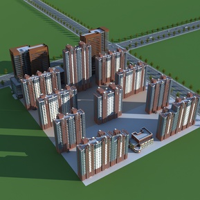 现代 住宅区 住宅鸟瞰