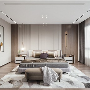 现代 卧室 主卧室