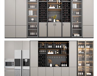 现代酒柜冰箱