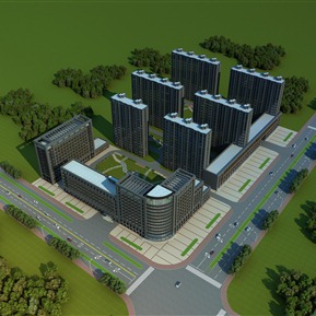 现代 办公楼 办公楼鸟瞰