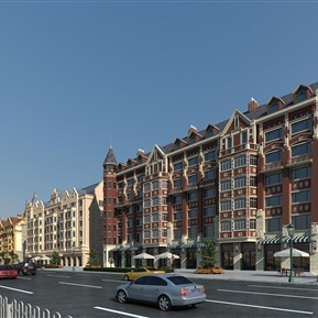 欧式 商业街 住宅公寓商业沿街