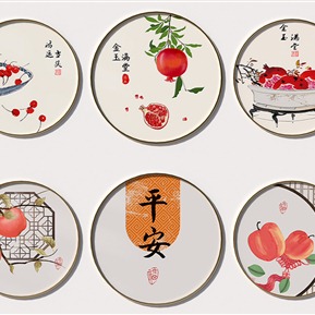 新中式 圆框画 抽象艺术装饰画