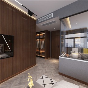 现代 卧室 主卧 卫生间