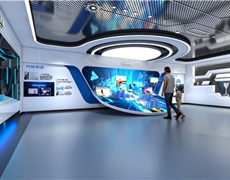 现代科技展厅形象墙
