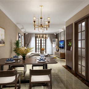 新中式 餐厅 餐厅厨房