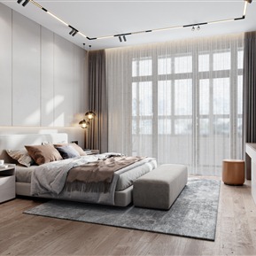 现代 卧室 主卧室