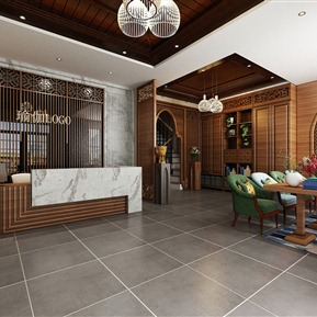 东南亚 大厅 自己做的瑜伽体验官一楼大厅