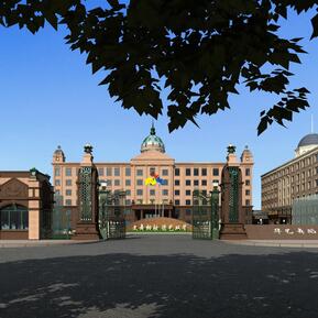 欧式 学校 大门