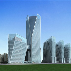 现代 办公楼 玻璃高层办公楼