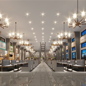 轻奢 食堂 学校食堂