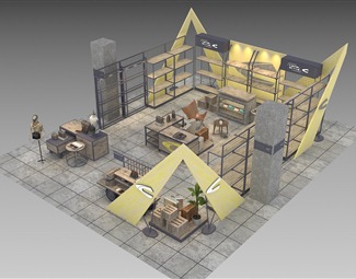 工业LOFT展示柜