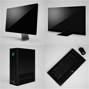 现代 电脑 电脑主机键盘组合