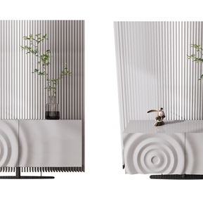 现代 玄关柜 玄关亚克力隔断装饰柜组合