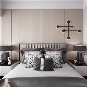 现代 卧室 全景