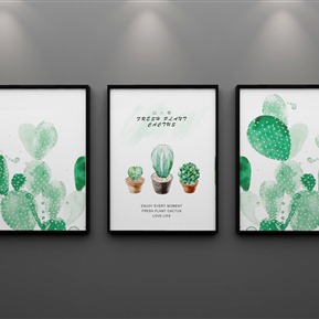 现代 植物画 植物叶子花卉素雅小清新简约水彩装饰画