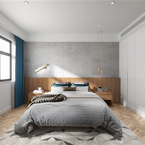 现代 卧室 主卧室