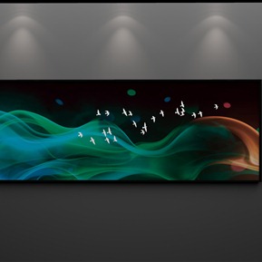 现代 抽象画 高端黑金银杏叶客厅装饰画