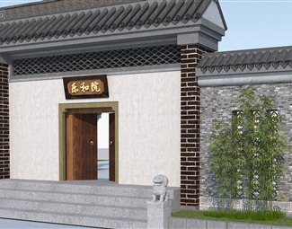88mb下载中式新中式徽派自建房四合院3d模型下载2