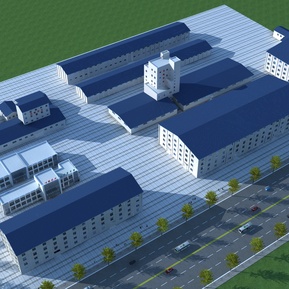 现代 厂房 厂区鸟瞰