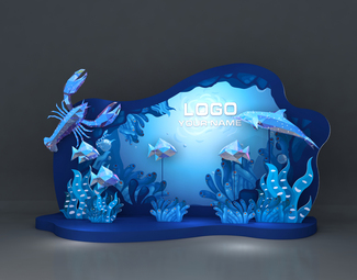 现代 美陈 深海背景海洋
