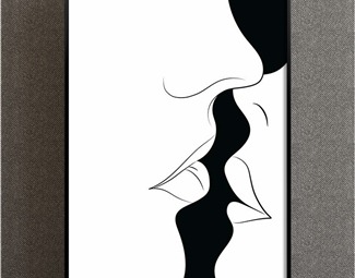 现代黑白抽象画